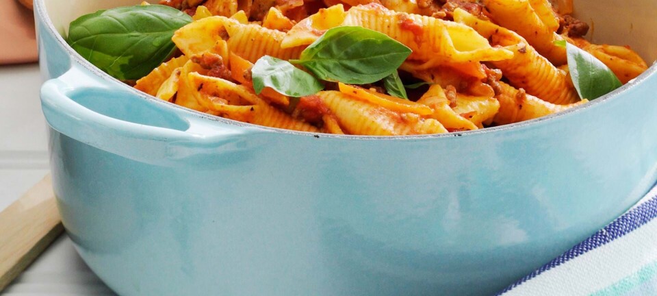 One pot pasta med kødsovs