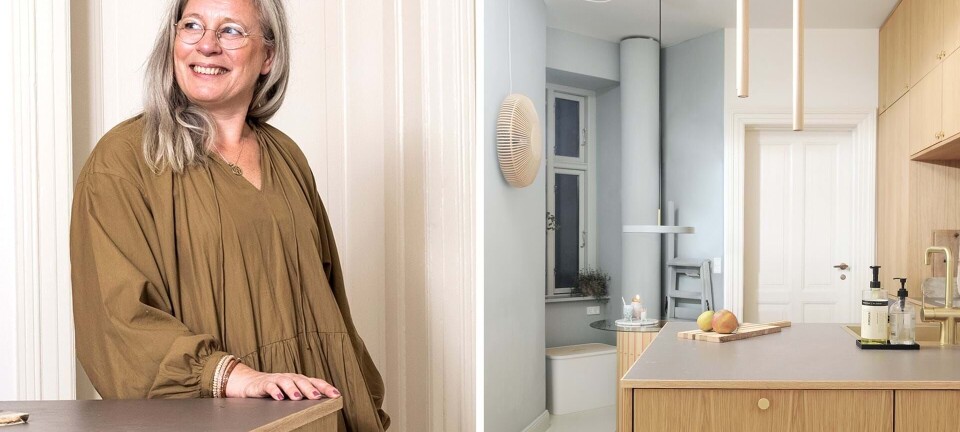 Lene har en vin-’kælder’ gemt i væggen i sit køkken