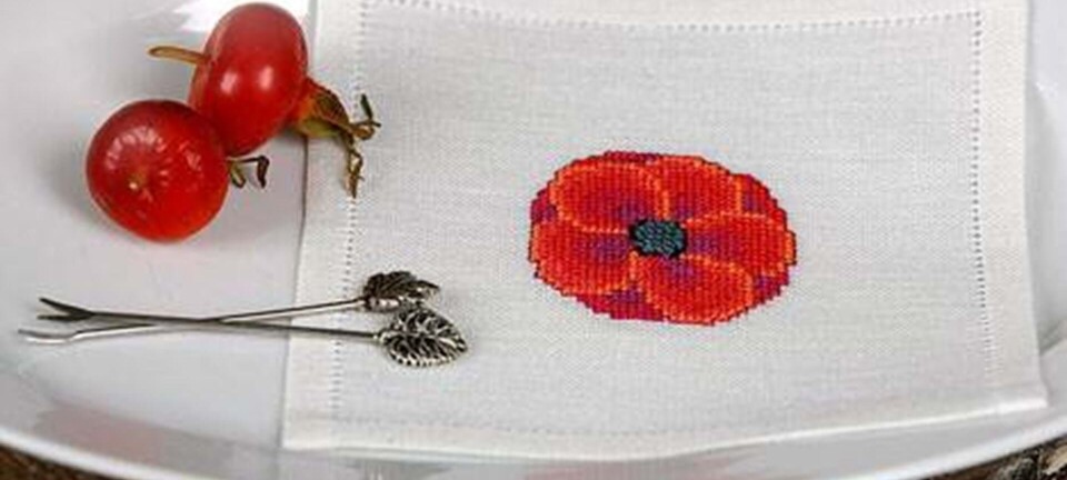 Mellemlægsserviet med rød pæon