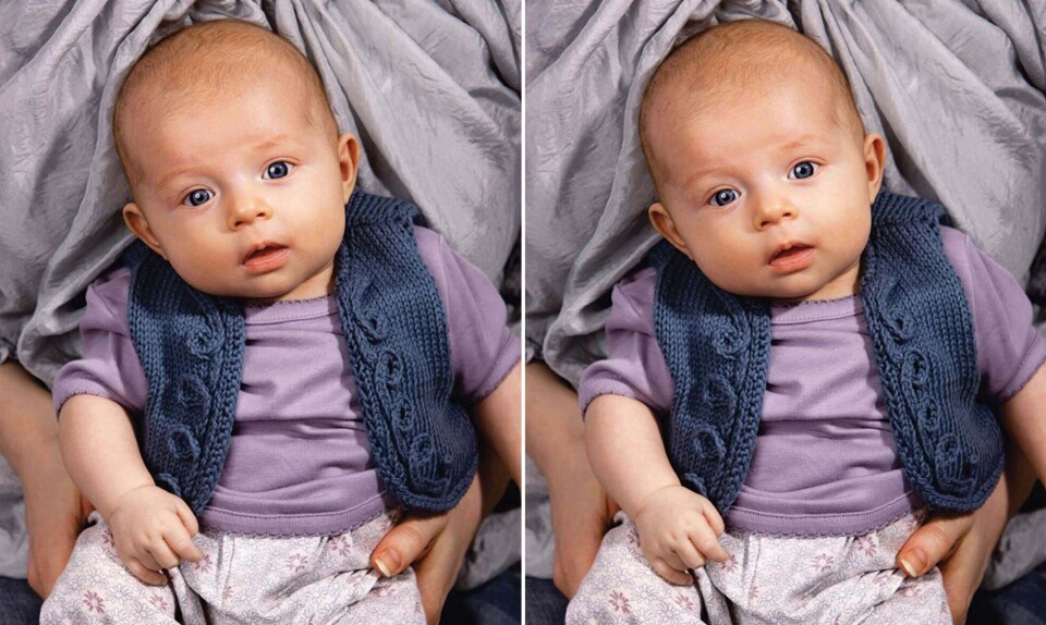 Strik selv: Blå babyvest fra Hendes Verden