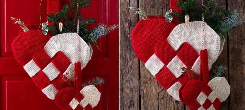 Strik selv: Et smukt flettet julehjerte