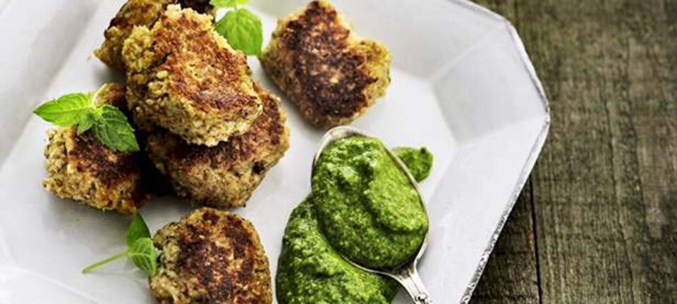 Blomkålsdeller med spinatpesto