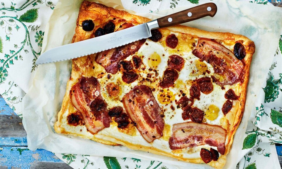 Billede 1 - Nem tærte med bacon og æg