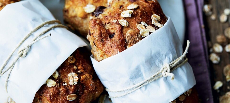 Små myslibar-surdejsbrød med chokolade