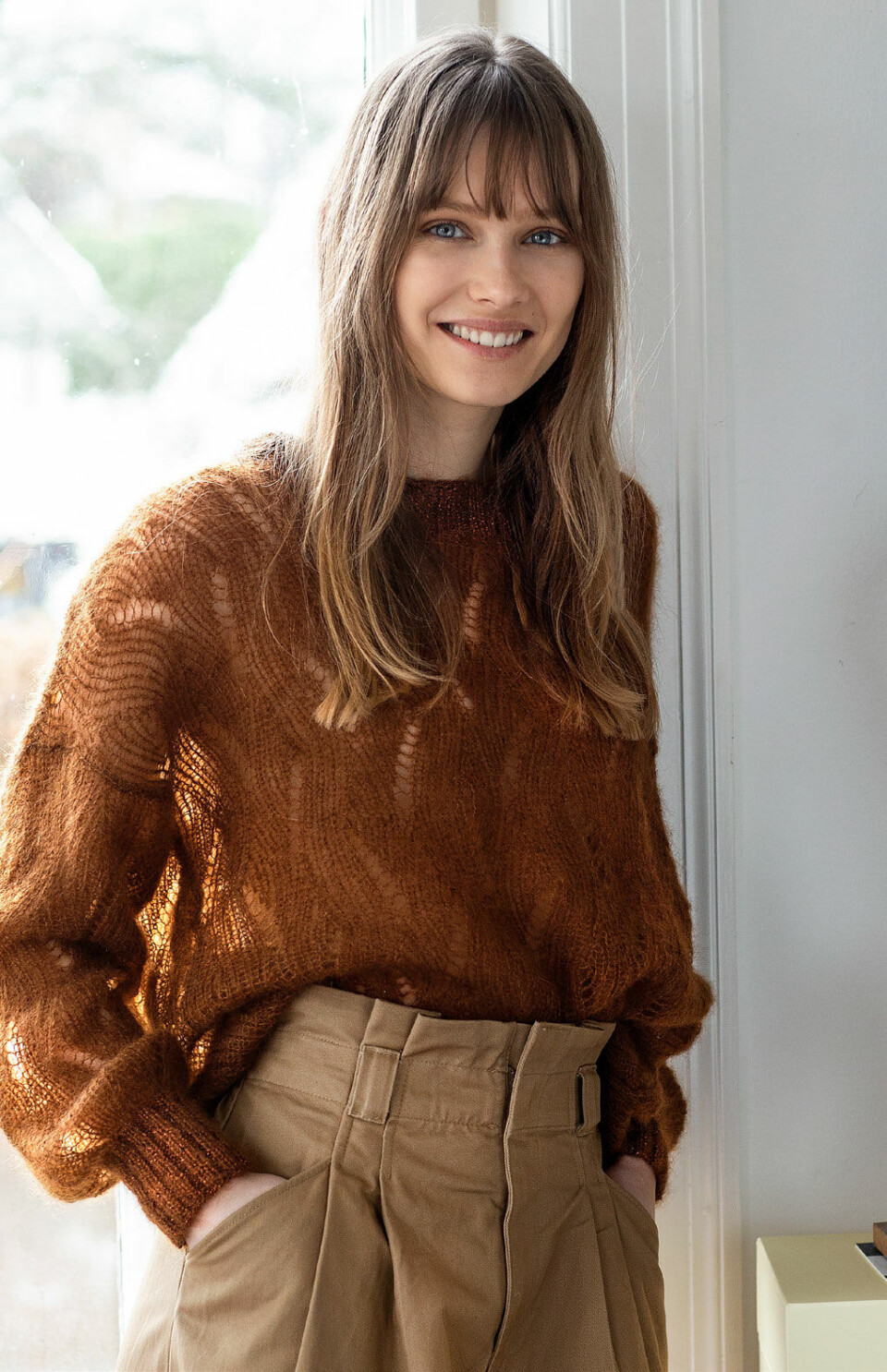 Sweater med bølgehulmønster