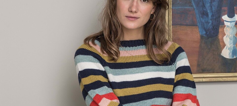 Strik selv: Multistribet bluse