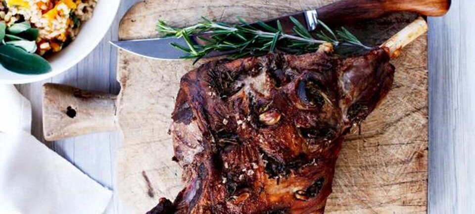 Lammekølle med citrontimian og perleotto med butternut