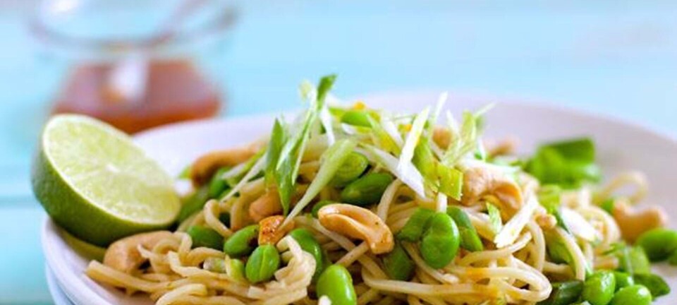 Nudelsalat med chili & ingefærdressing