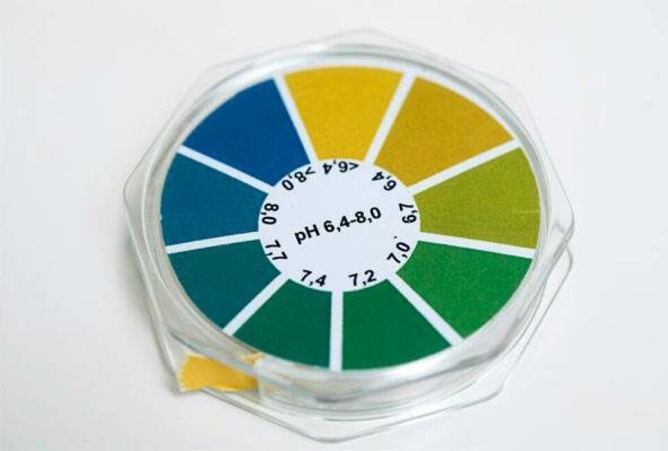 pH-strimlen kan måle syreindholdet i Maries urin.