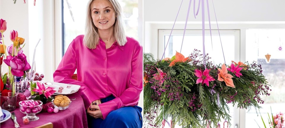 Efter flere år som advokat gik Stine all in på blomster: Se hendes smukke julebord her