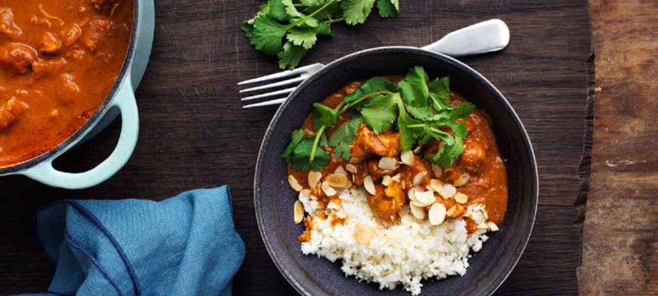 KETO aftensmad: Butterchicken med blomkålsris