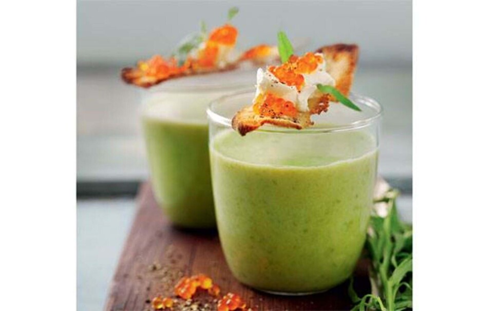 Forfriskende kold aspargessuppe