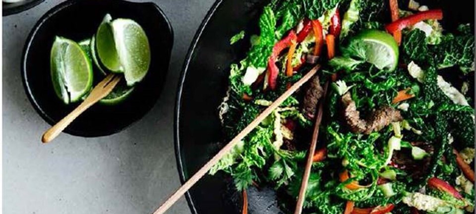 Nem wok med oksekød, savojkål og rød peber