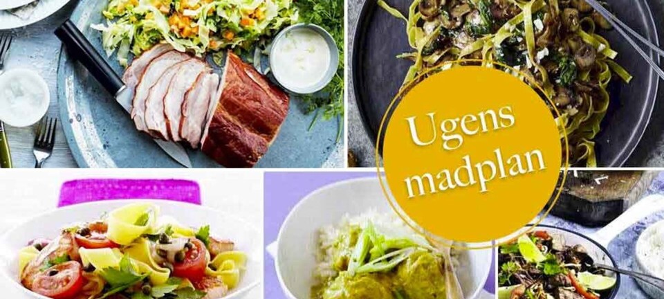 Lækker pasta med frisk spinat, hamburgerryg med peberrod & ris og boller i karry på den lette måde: Her er ugens madplan til dig