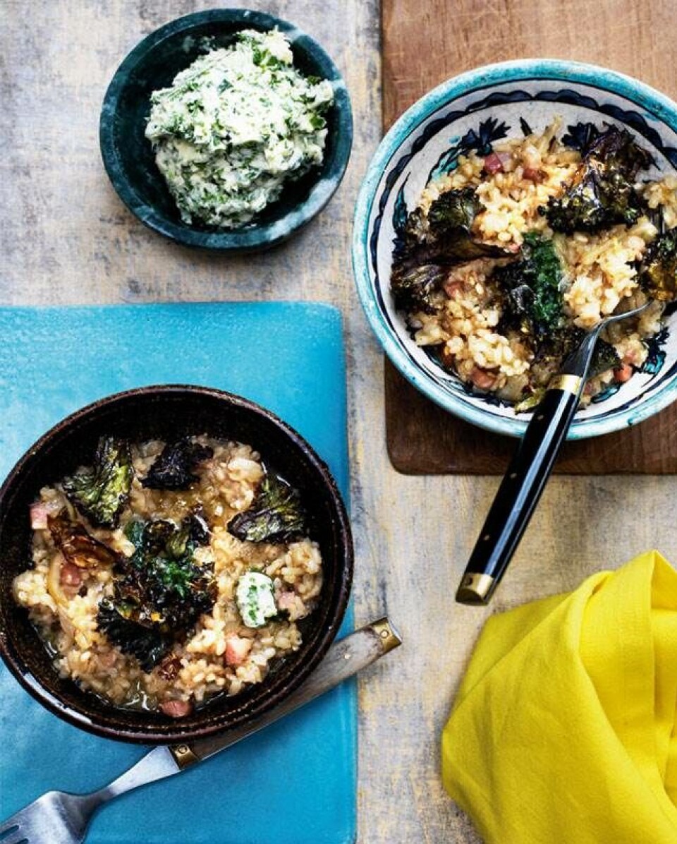 Risotto med grønt citronsmør