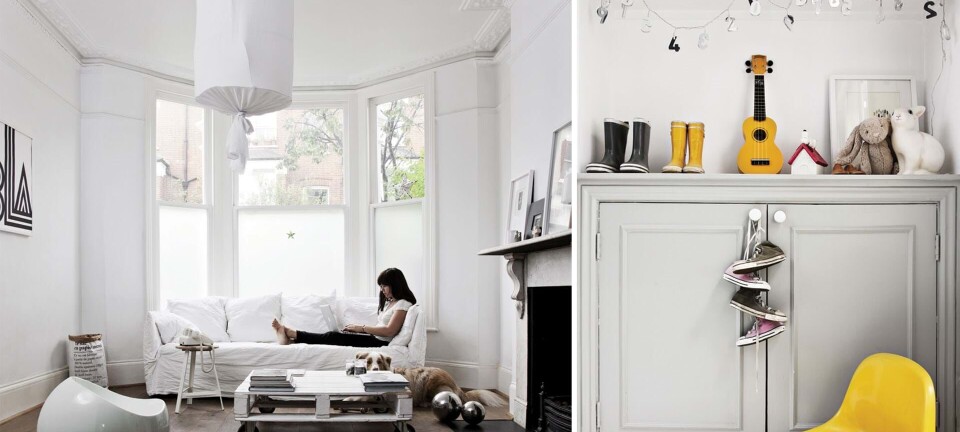 Sort møder hvidt, og dyrt design møder billige løsninger i dette tjekkede rækkehus i London