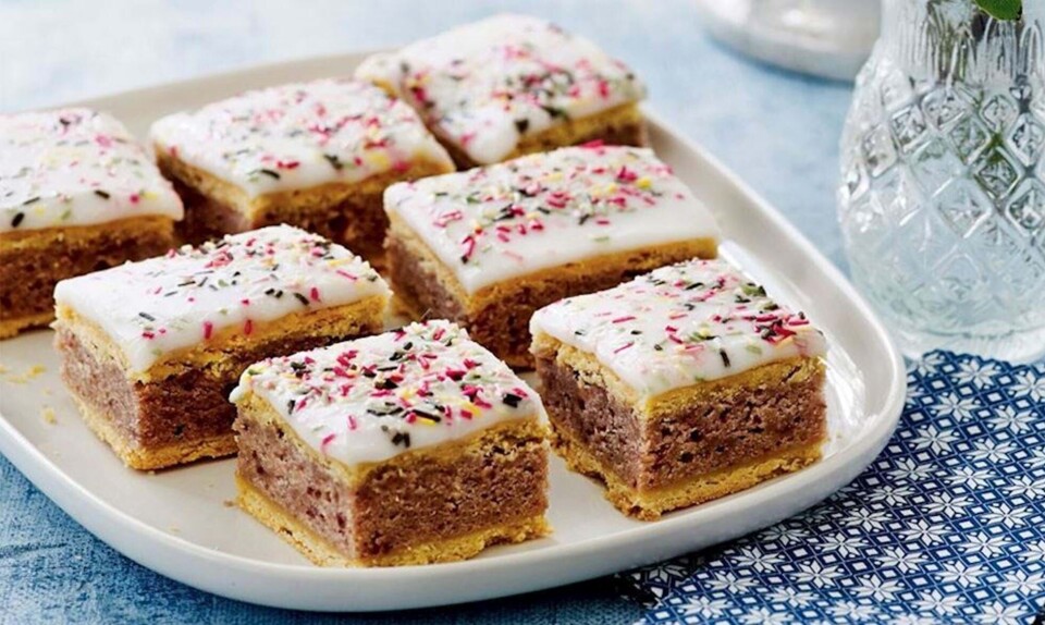 Sandkage a la hindbærsnitter
