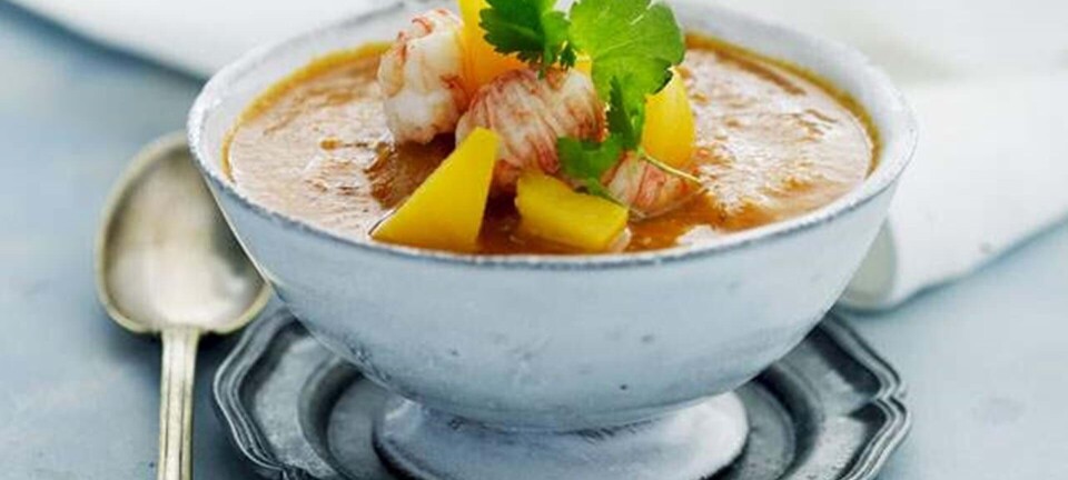 Spicy suppe med hummerhaler