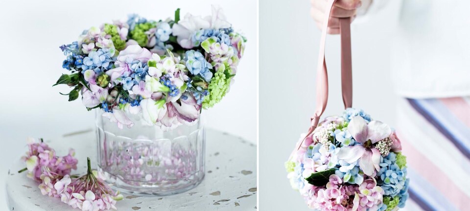Smukke kranse og vilde buketter med hortensia