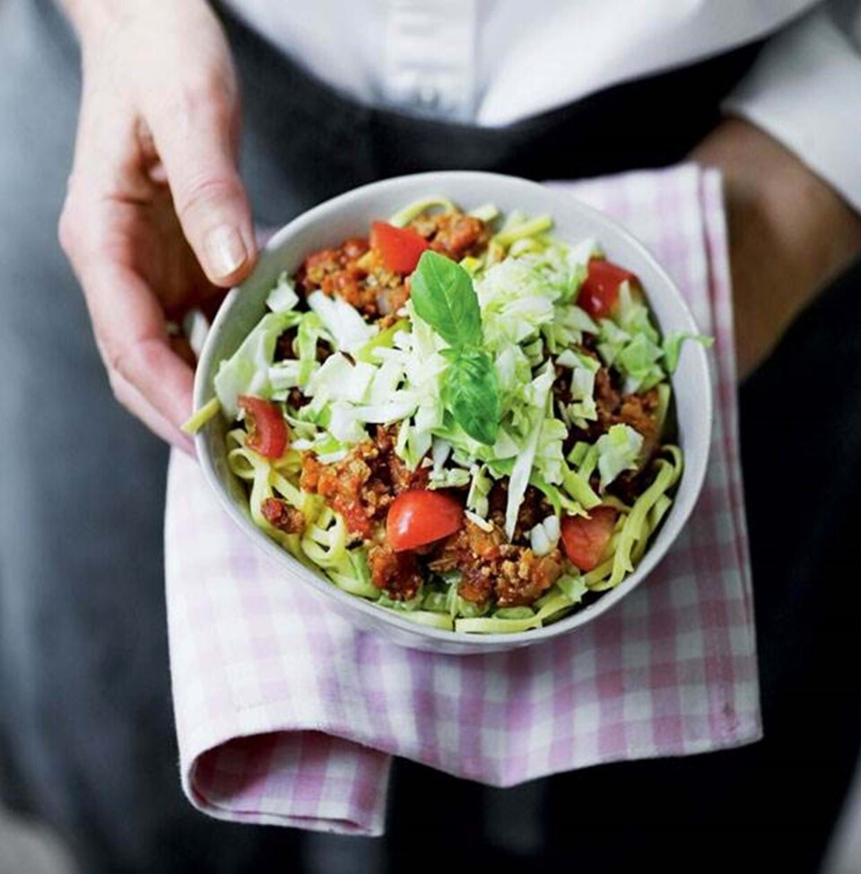 Spaghetti bolognese med citronspidskål