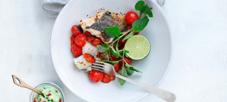 Sund pandestegt fisk med edamame-dip