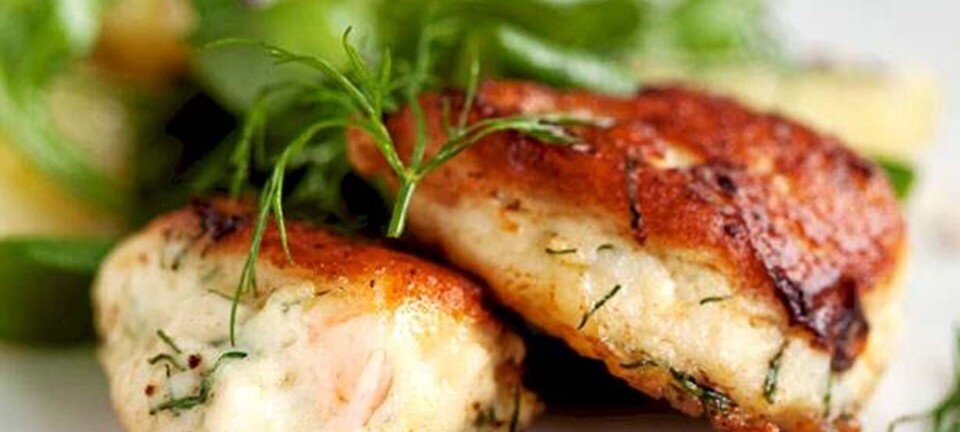Fiskefrikadeller med dild og rejer
