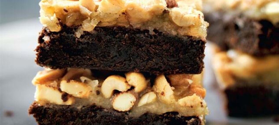 Chokoladebrownie med karamelcrunch