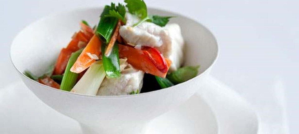 Fisk i kokosmælk med citrongræs og chili