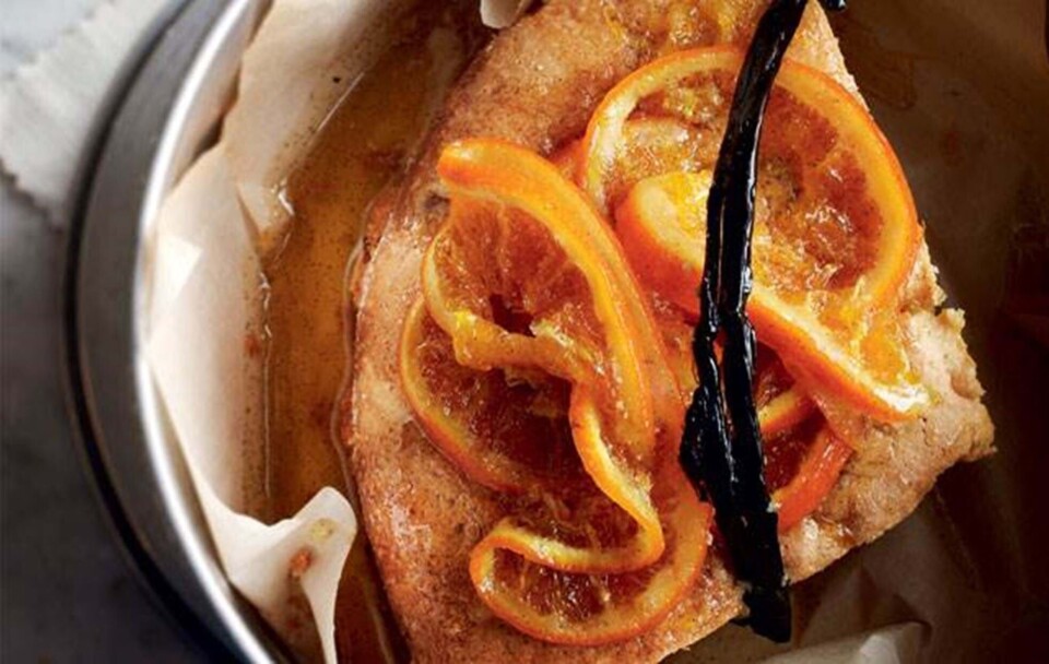 Olivenoliekage med orangesirup