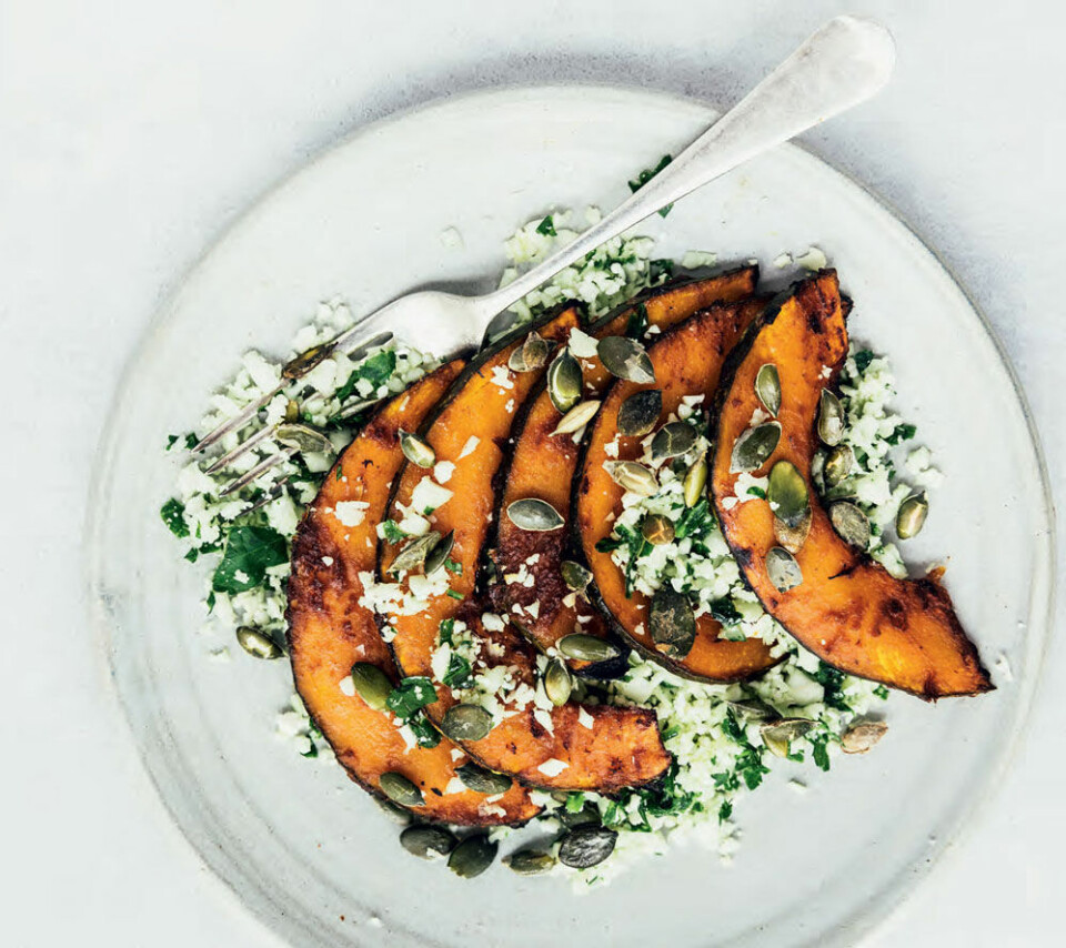 Hokkaido i ovn: Bagt hokkaido-græskar