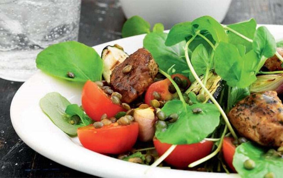 Billede 1 - kylling med linsesalat