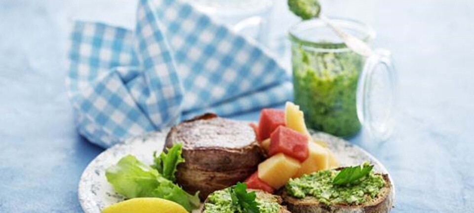 Kalvemedaljoner med citronpesto