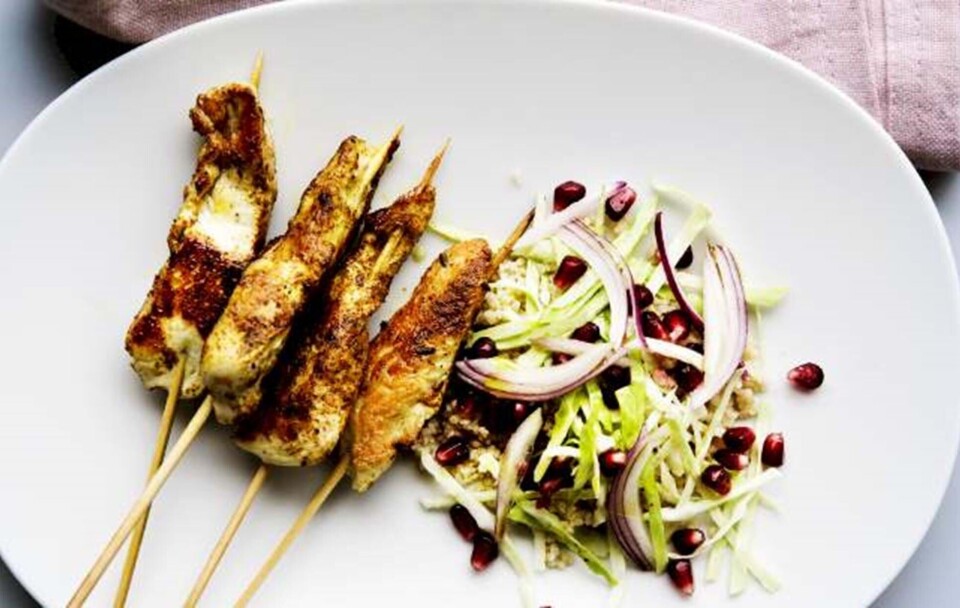 Billede 1 - Marinerede kyllingespyd med couscous-salat