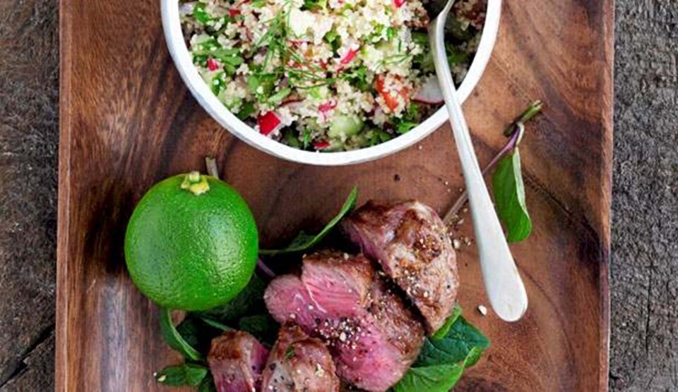 Opskrift på tabbouleh & grillet lam
