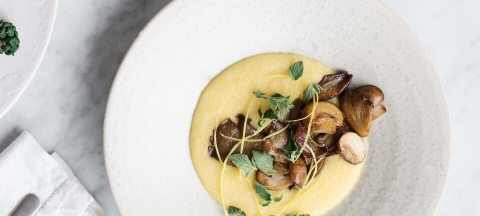 Blød polenta med svampe