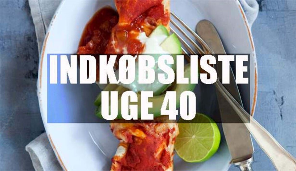Ugemenu: Se indkøbsliste til uge 40