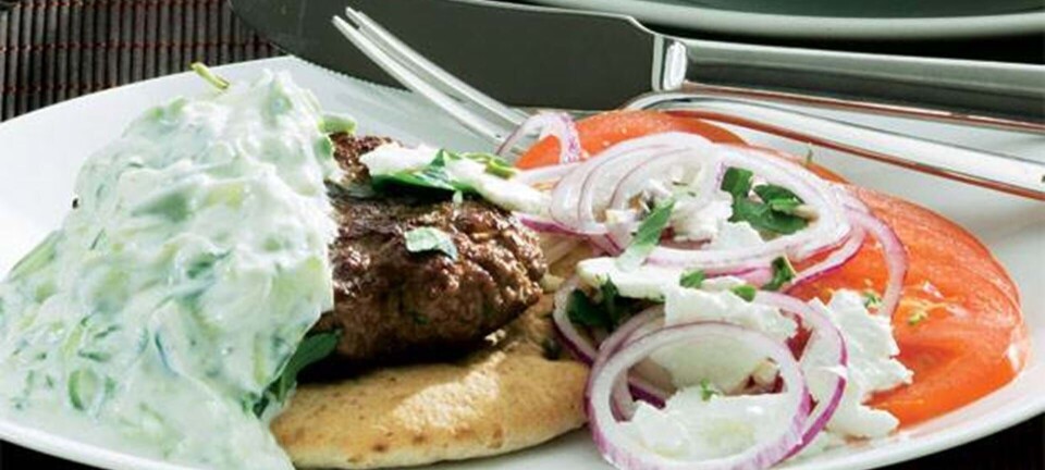 Lækker græsk burger med tzatziki
