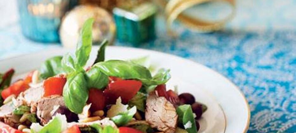 Andebryst med æble-bønne-salat