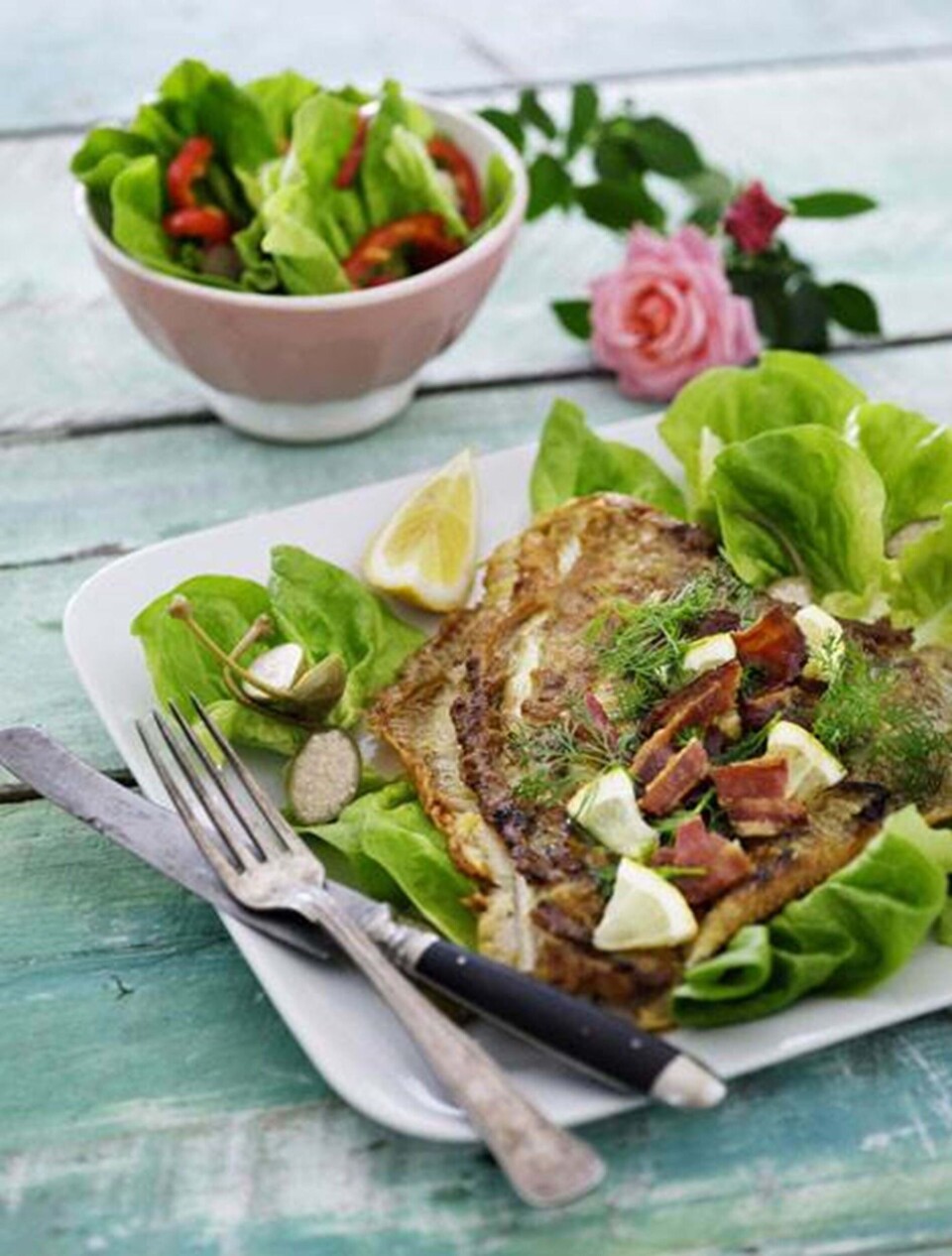 Rødspætte med bacondrys opskrift - Hjemmet