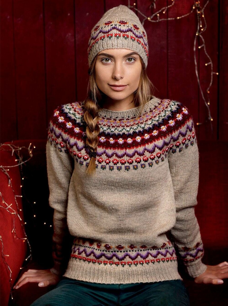 Strik selv: Norsk sweater og hue med mønster