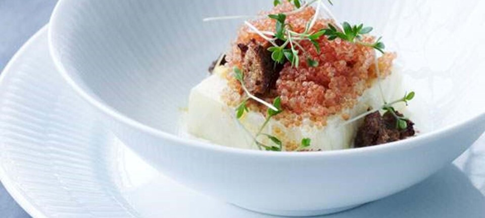 Selleri med citronfløde, stenbiderrogn og karse