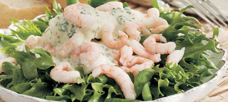 Rødspættefileter med rejer og salat