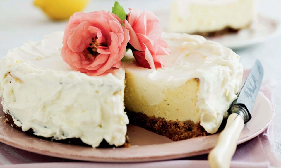 Citroncheesecake med hvid chokolade