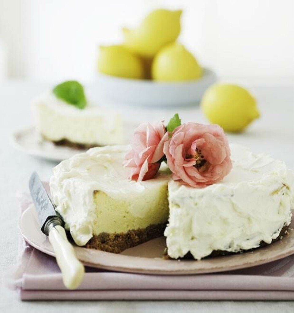 Citroncheesecake med hvid chokolade