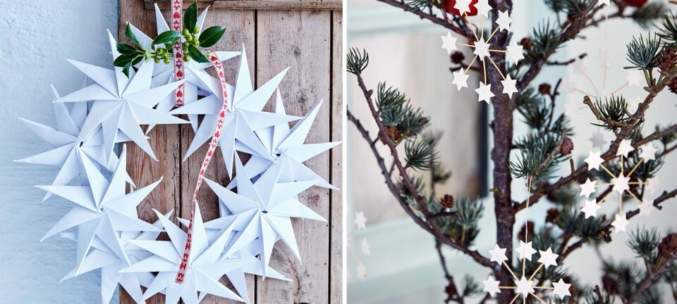 Pryd dit julehjem med skønne hvide stjerner