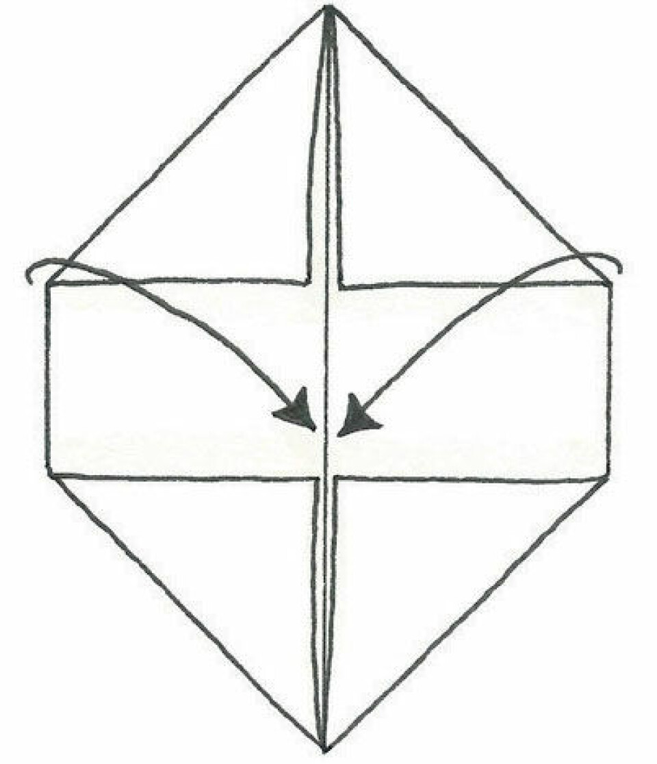 16-takket origami stjerne trin 3