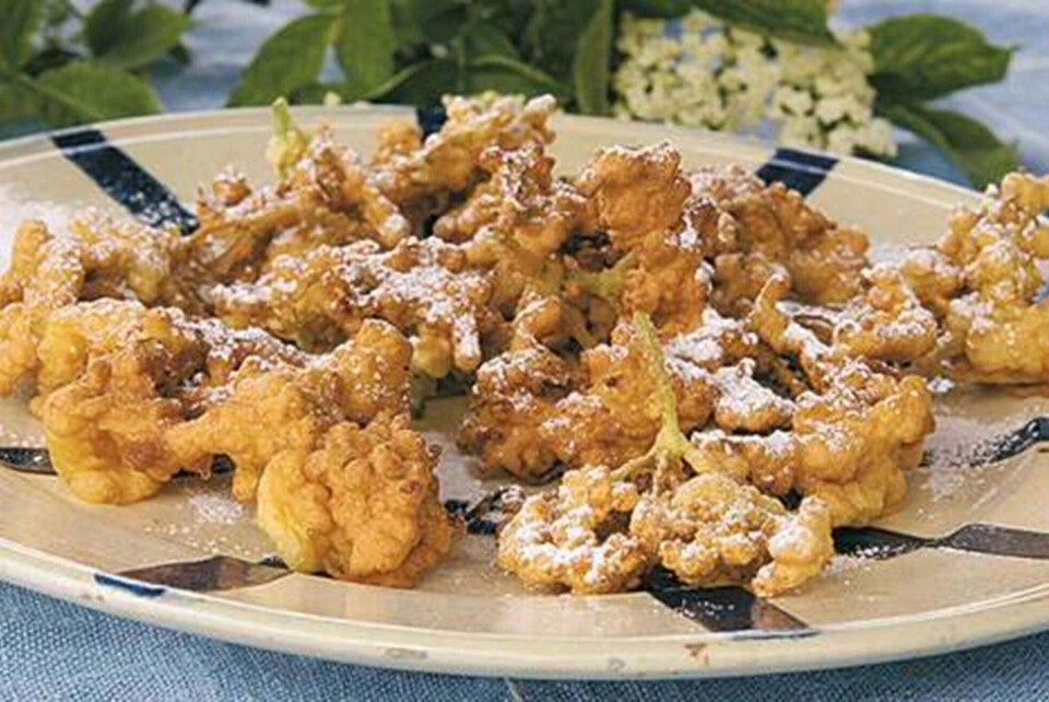 Stegte hyldeblomster