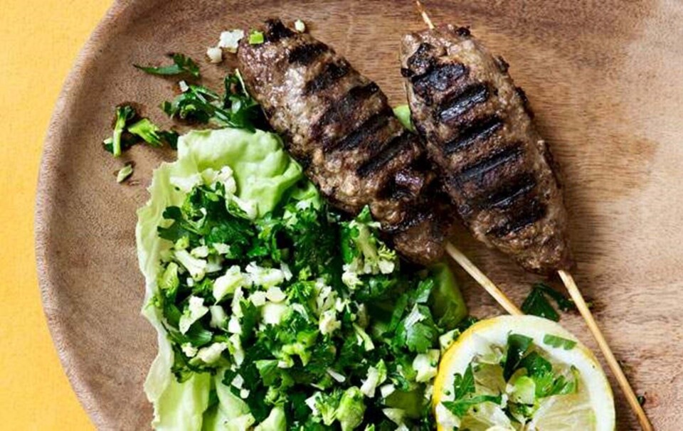 Kebab med blomkåls-'couscous'