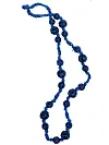 Blå og sort hestetømme-halskæde med perler
