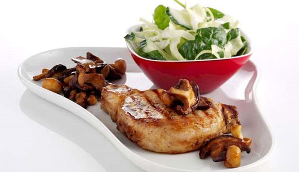 Opskrift på svinekotelet med teriyaki-svampe